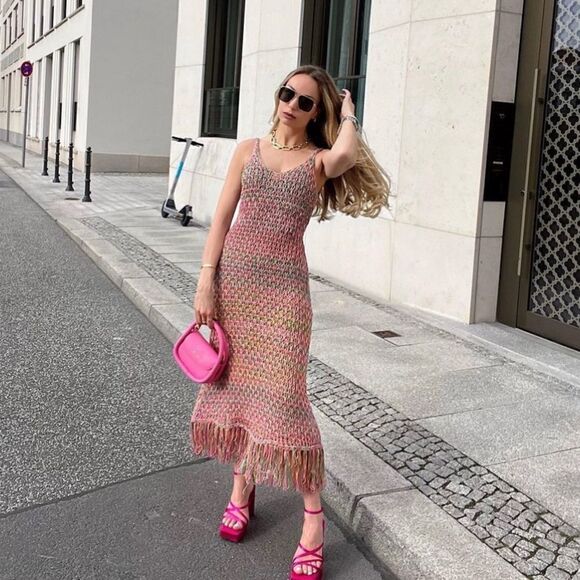 Zara Knit Fringe Dress New - Picture 6 of 6